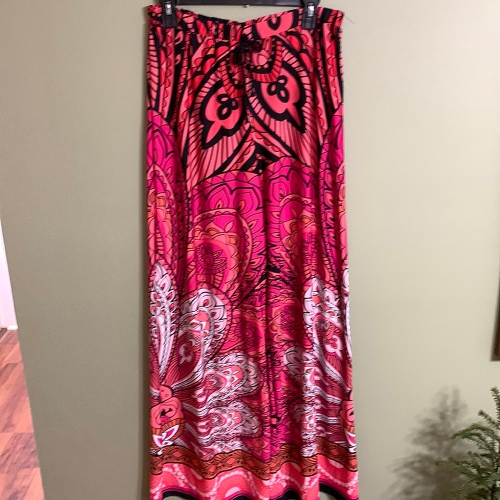 Bold Pink and Orange Paisley Palazzo Pants - Picture 1 of 5